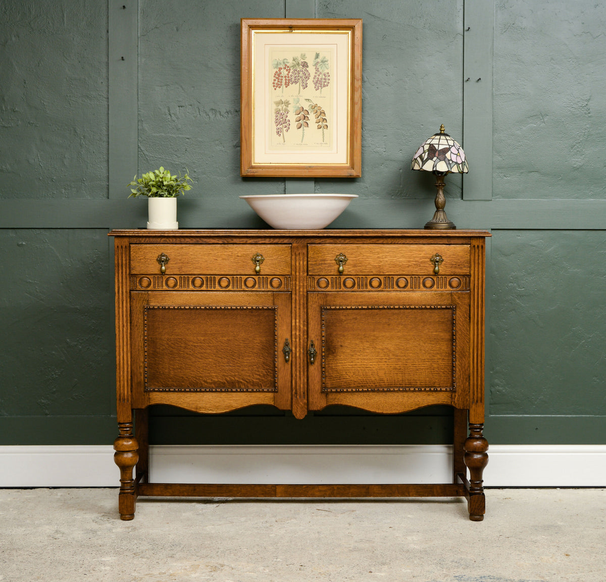 Early 20th Century Oak Sideboard Buffet - Ideal Bathroom Vanity Conversion