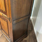 Vintage Oak Priory Double Wardrobe With Linen Fold Designbb