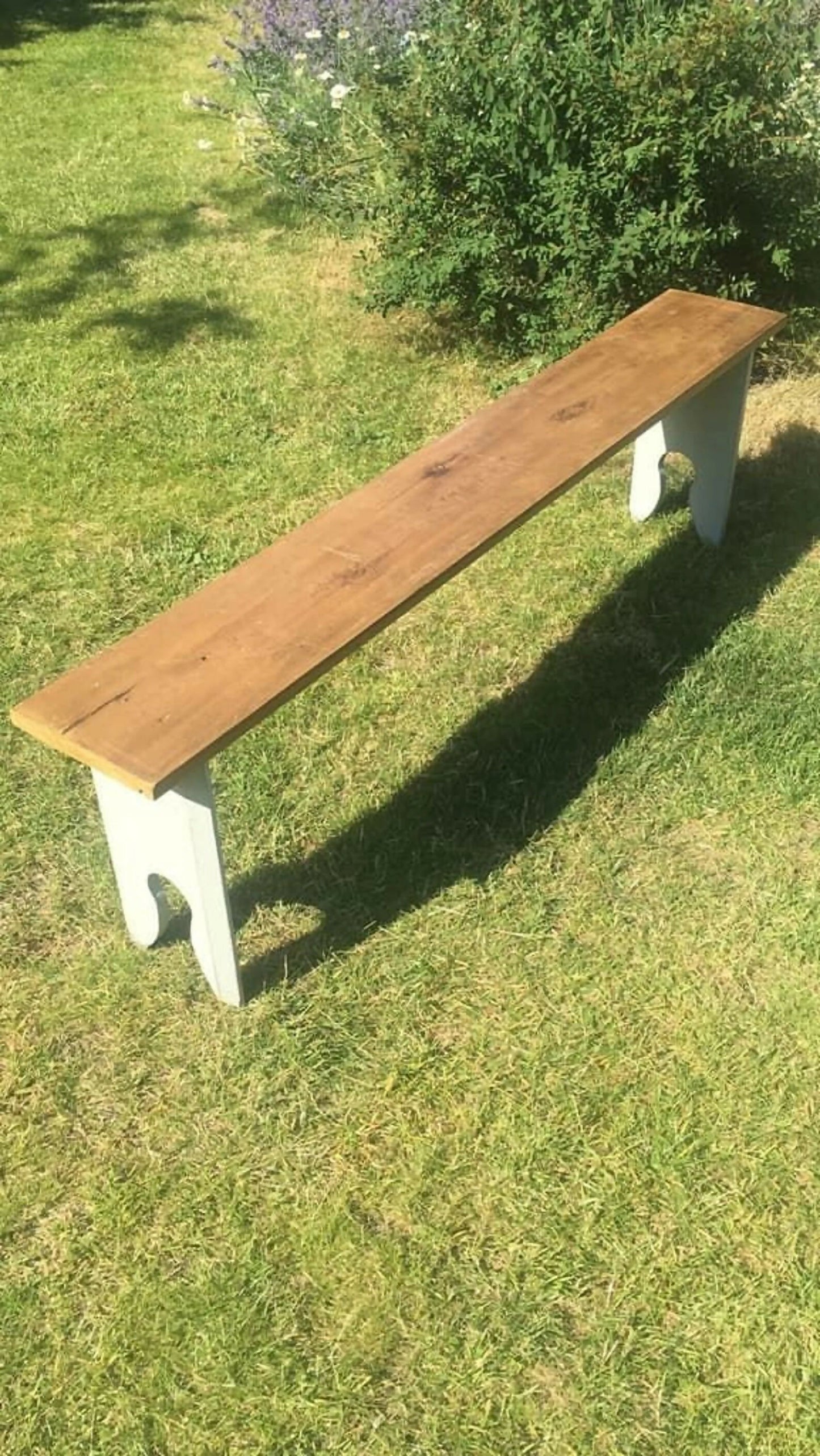Rustic Painted Wooden Top High Bench Dining Conservatory Patio