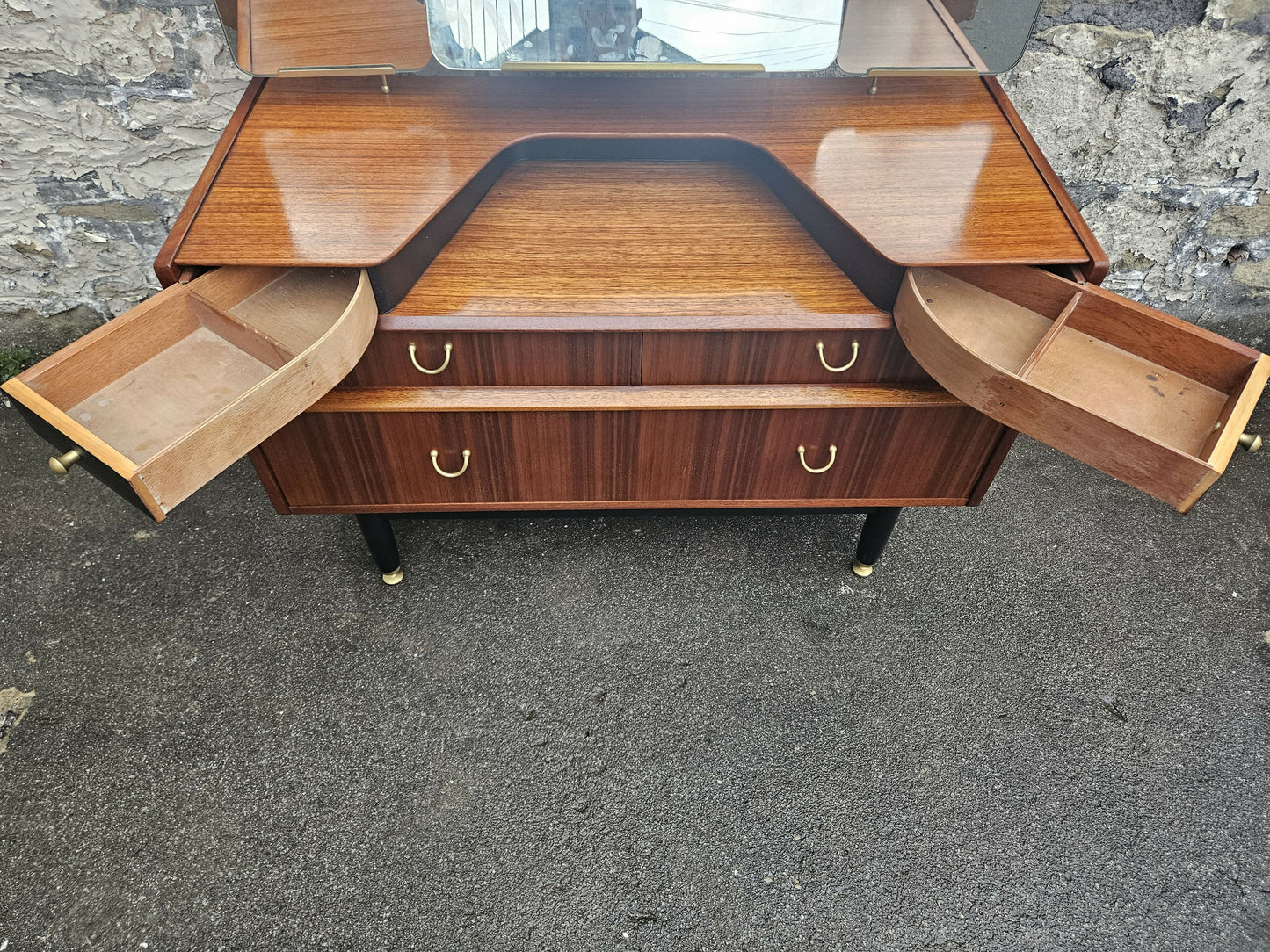 G Plan Teak Dressing Table: Librenza Range Mid-Century Modern Five-Drawer Chest