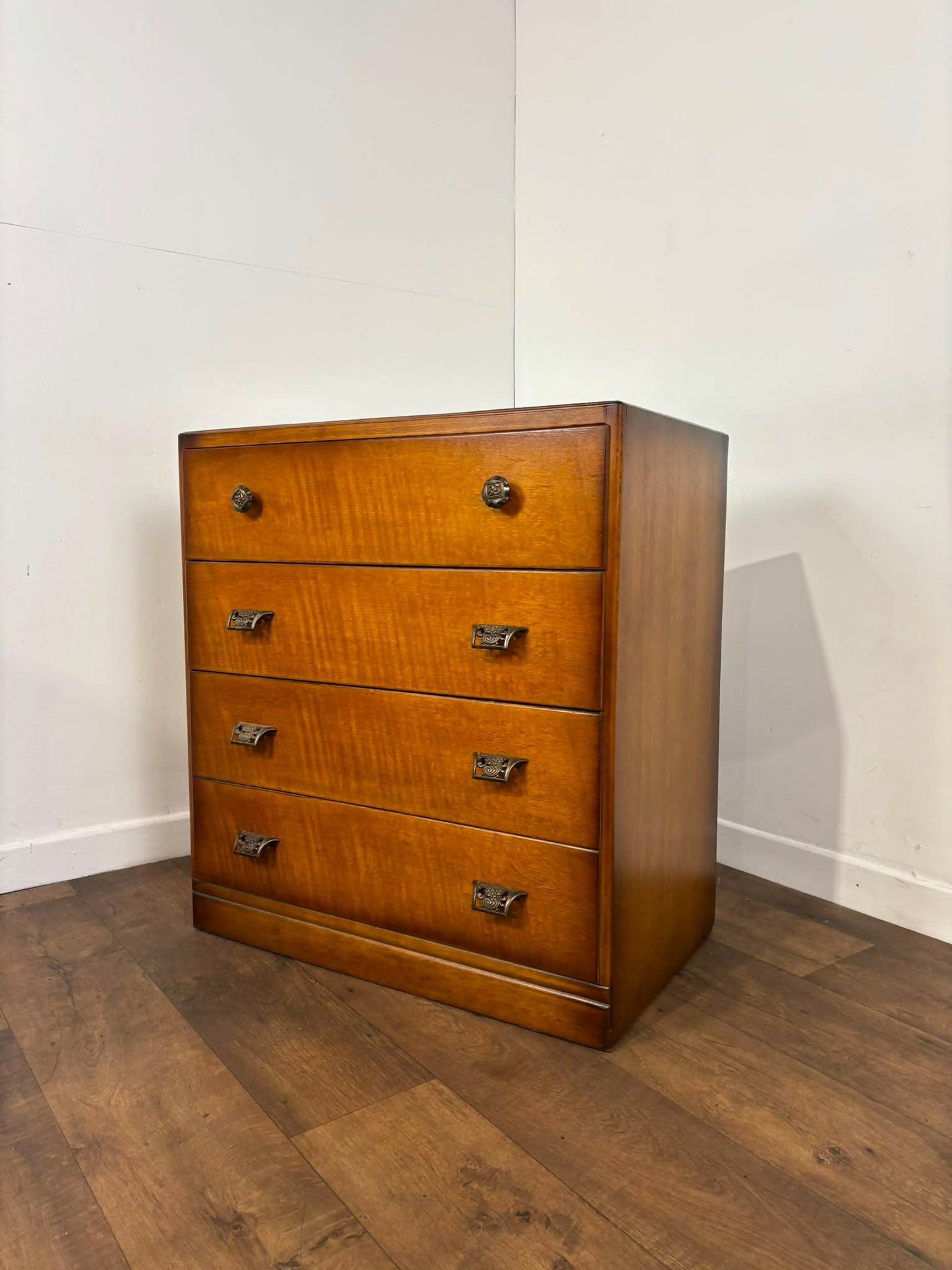 Vintage Oak Veneer Chest of Drawers