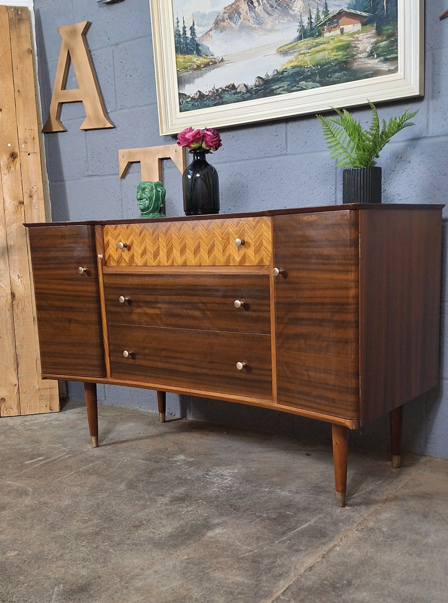 SIDEBOARD BY UNIFLEX ~ MID CENTURY ~ VINTAGE ~RESTORED