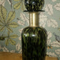 Green Glass Apothecary Bottle with Brass Collar