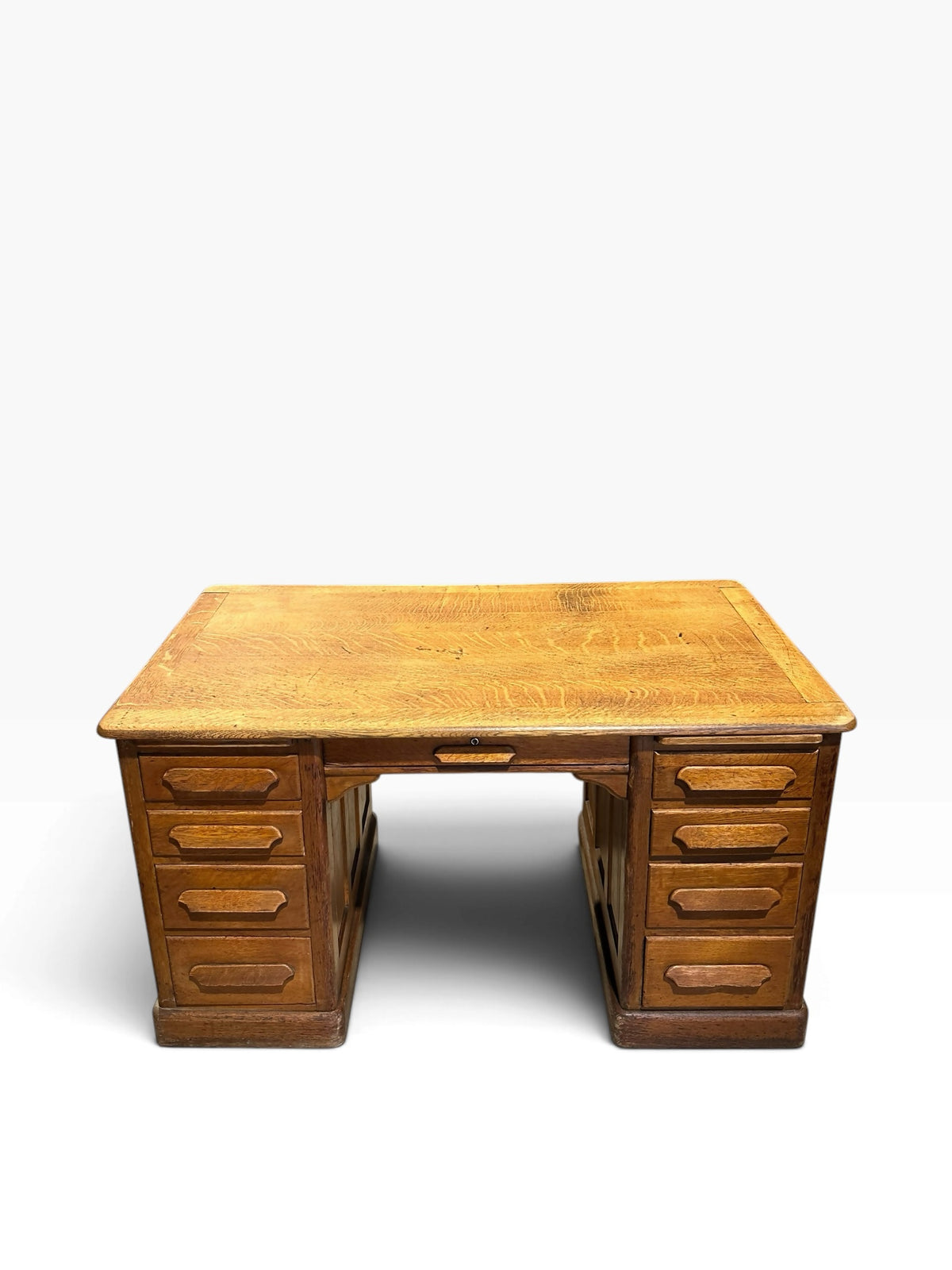 Art Deco period Oak pedestal desk