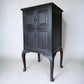 Vintage Solid Mahogany Lift Top Black Painted Music Stereo Cupboard Cabinet