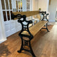 Reversible Fully Restored Railway Tram Garden Bench Cast Iron with Oak Wood, Victorian