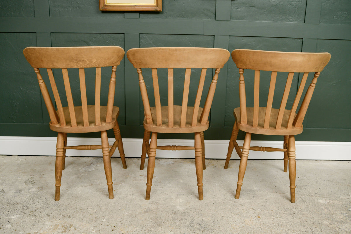 6 Rustic Farmhouse Dining Chairs - Beech - Etak Riahc