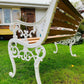 Antique Cast Iron Lions Head Bench Finished with European Oiled White Oak Slats