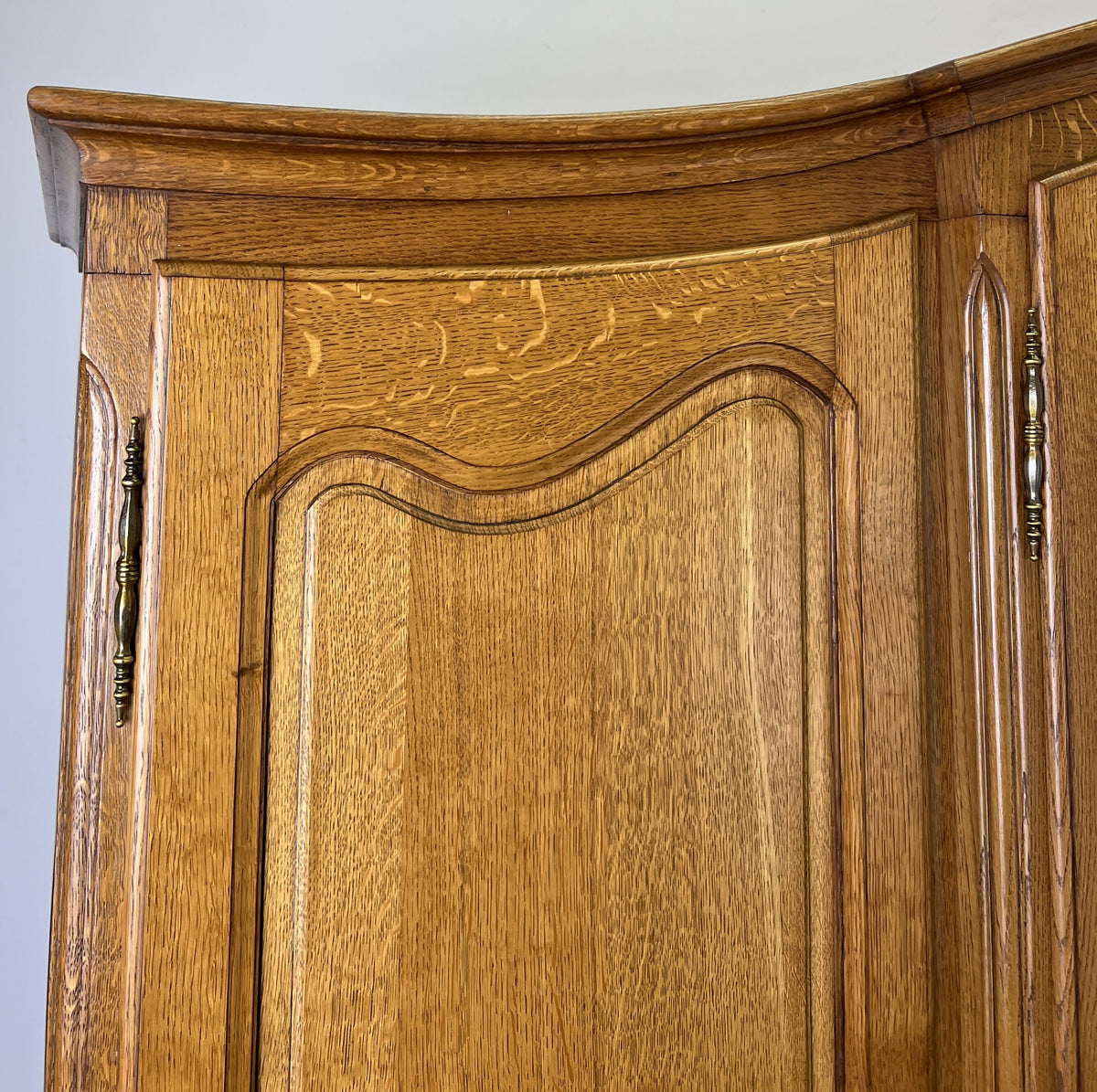 Wardrobe Vintage French Louis XVI Style Oak Four Door Carved Armoire LOT 6497