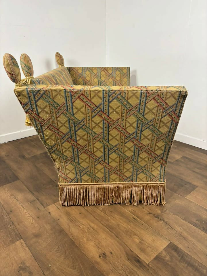 Edwardian Knole Type Drop Arm two seater Sofa