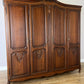 Wardrobe Vintage French Louis XVI Style Oak Four Door Carved Armoire LOT 6502