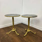 Pair of Circular Gilt Based Tripod Wine Tables with Faux Marble Tops