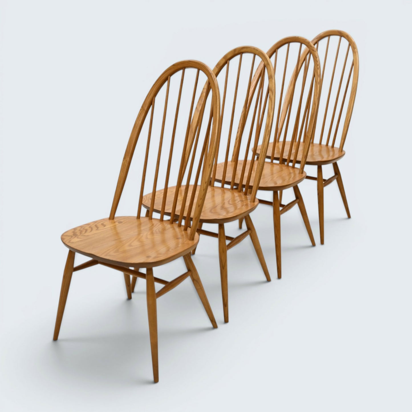 4 Ercol Dining Chairs Windsor Quaker Light Finish Circa 2018 FREE UK Delivery