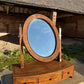 Antique Georgian Large Mahogany Tilting Oval Vanity Dressing Table Mirror