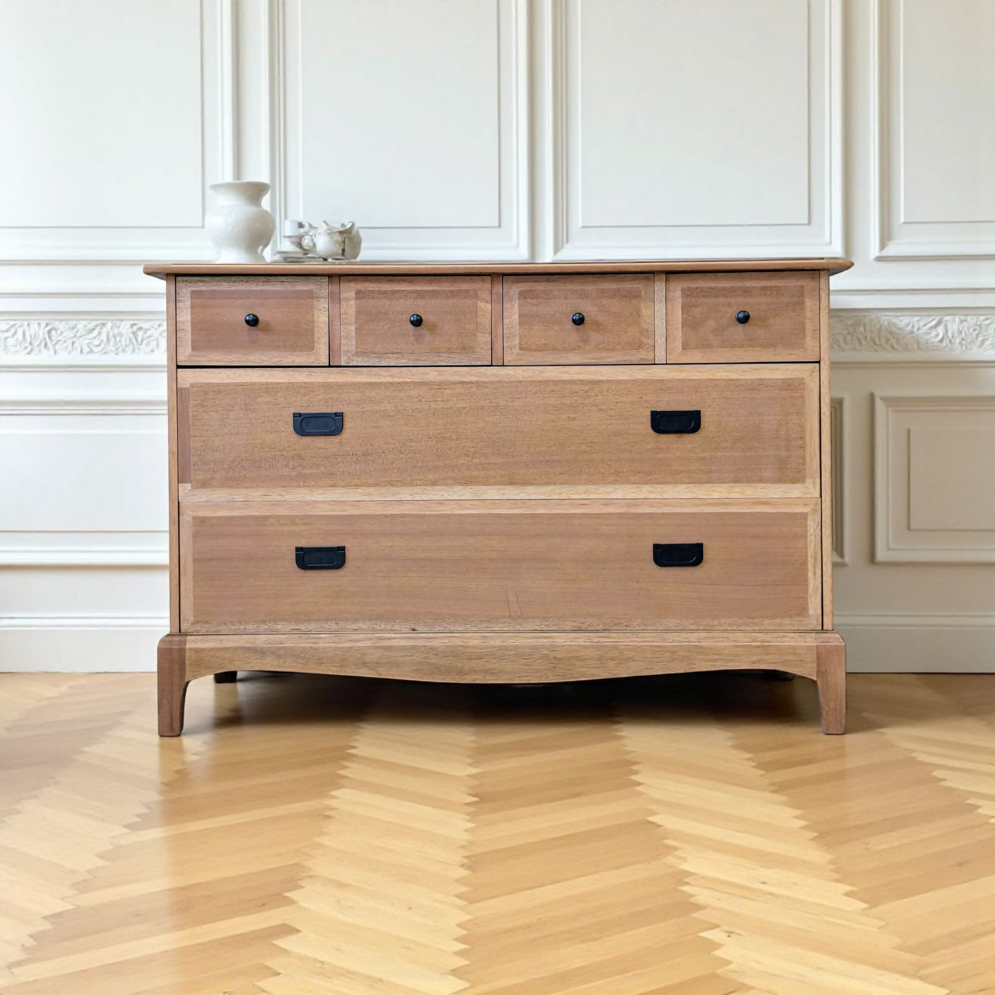 Large vintage chest of drawers stag minstrel 6 drawers restored