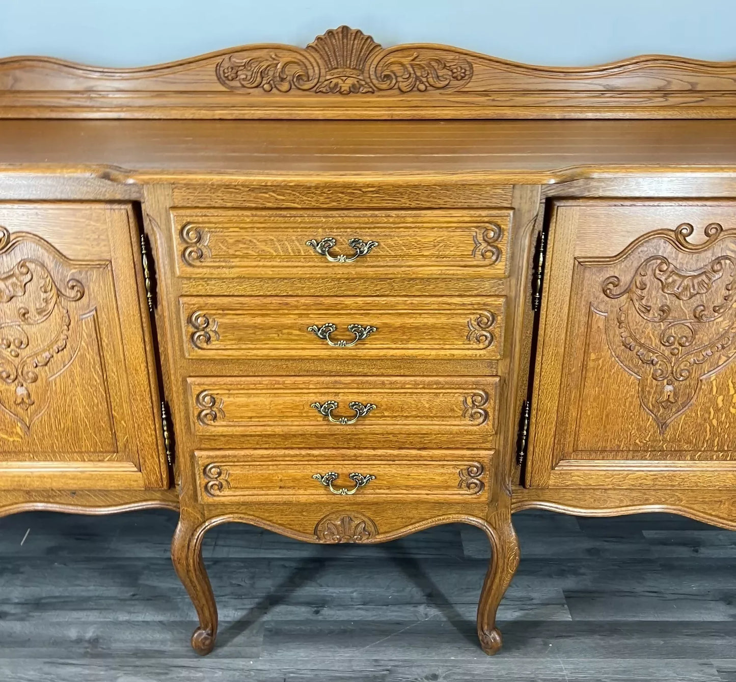 Vintage French Oak Sideboard Louis XIV Style Buffet Cabinet Cupboard LOT 3820