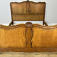 Bed Vintage French Louis XVI Oak Double Bed Frame Carved Headboard LOT 6373