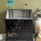 Vintage Stag Bureau / Secretary Desk – Coal Black & Gold