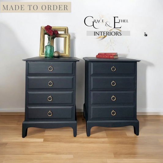 Stag minstrel navy bedside cabinets