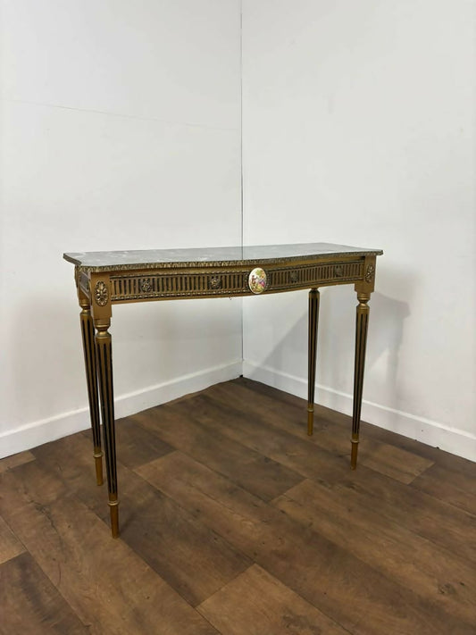Vintage French Style Faux Marble Hall Table