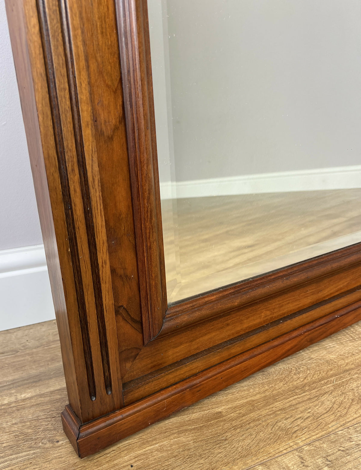 Mirror Antique French Style Walnut Large Bevelled Glass Wall Mirror LOT 6529