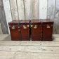 Antique Chestnut Leather Designer Belting Trunks