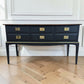 Stag minstrel black gold console table/ mid century modern vintage sideboard