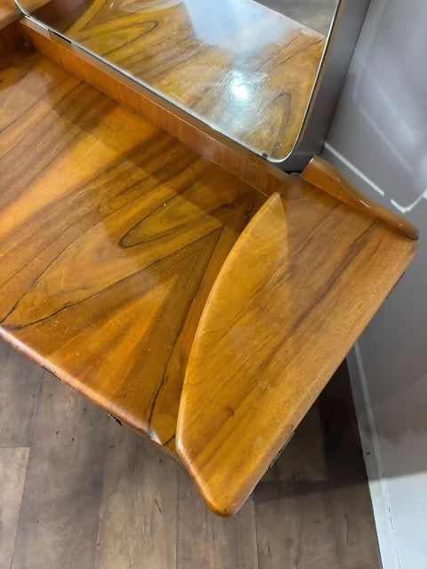 Vintage Art Deco Walnut Wilkin Dressing Table