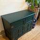 Newly refurbished small solid wood sideboard green