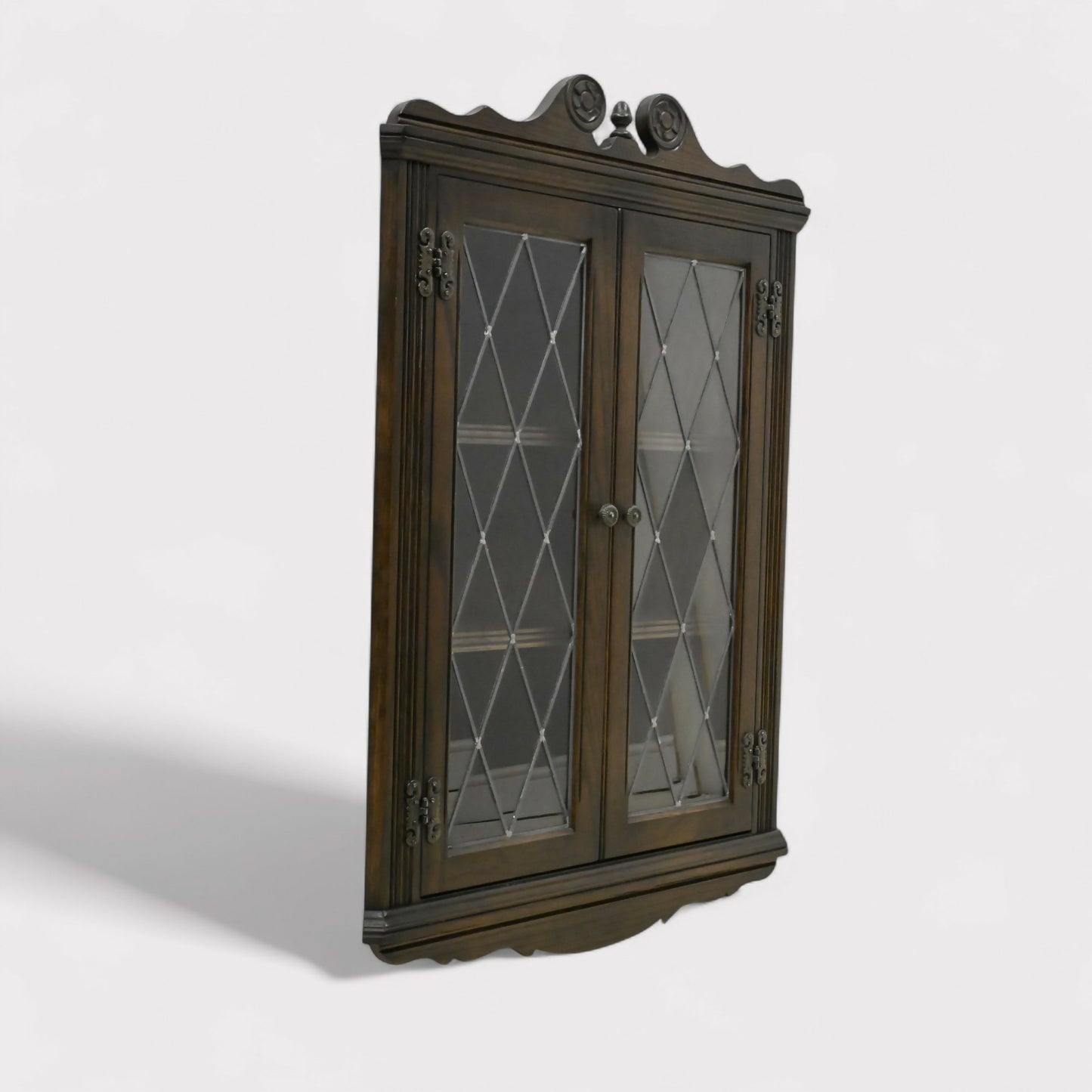 Old Charm Hanging Corner Display Cabinet Leaded Glass Model 1914 FREE Delivery. SBR10680/0907E