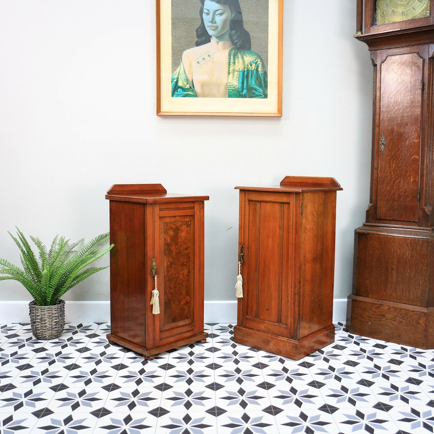 Two Bedside Cabinets Mahogany Late Victorian Early Edwardian