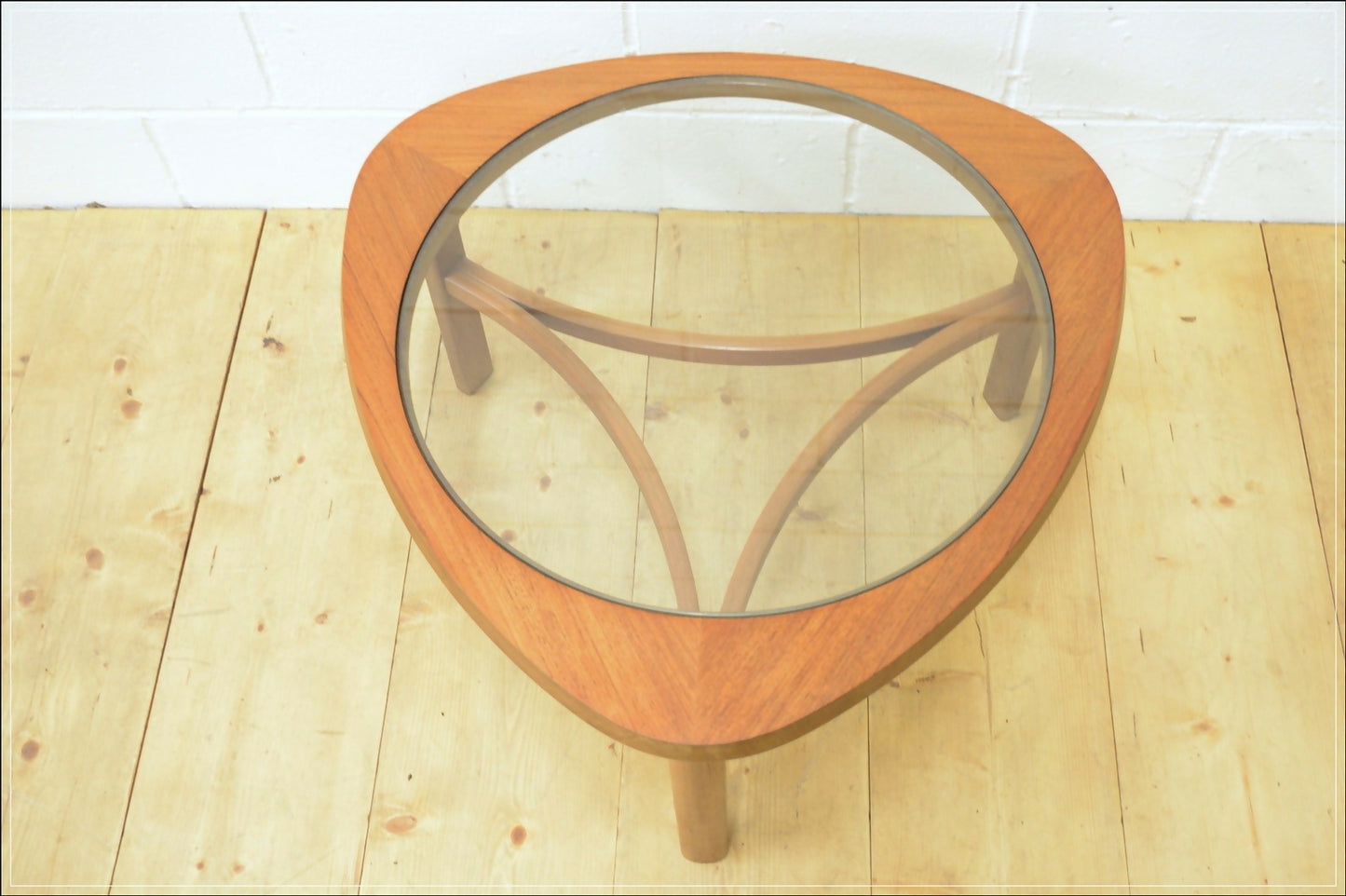 Vintage coffee table teak Nathan glass top mid century danish design