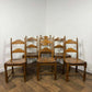 Set of Six Custom Made Elm Bar Back Dining Chairs