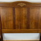 Bed Antique French Style Oak Double Bed Frame Carved Headboard LOT 2293