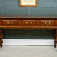 Antique Style Long Console Table - Hardwood Mahogany Finish