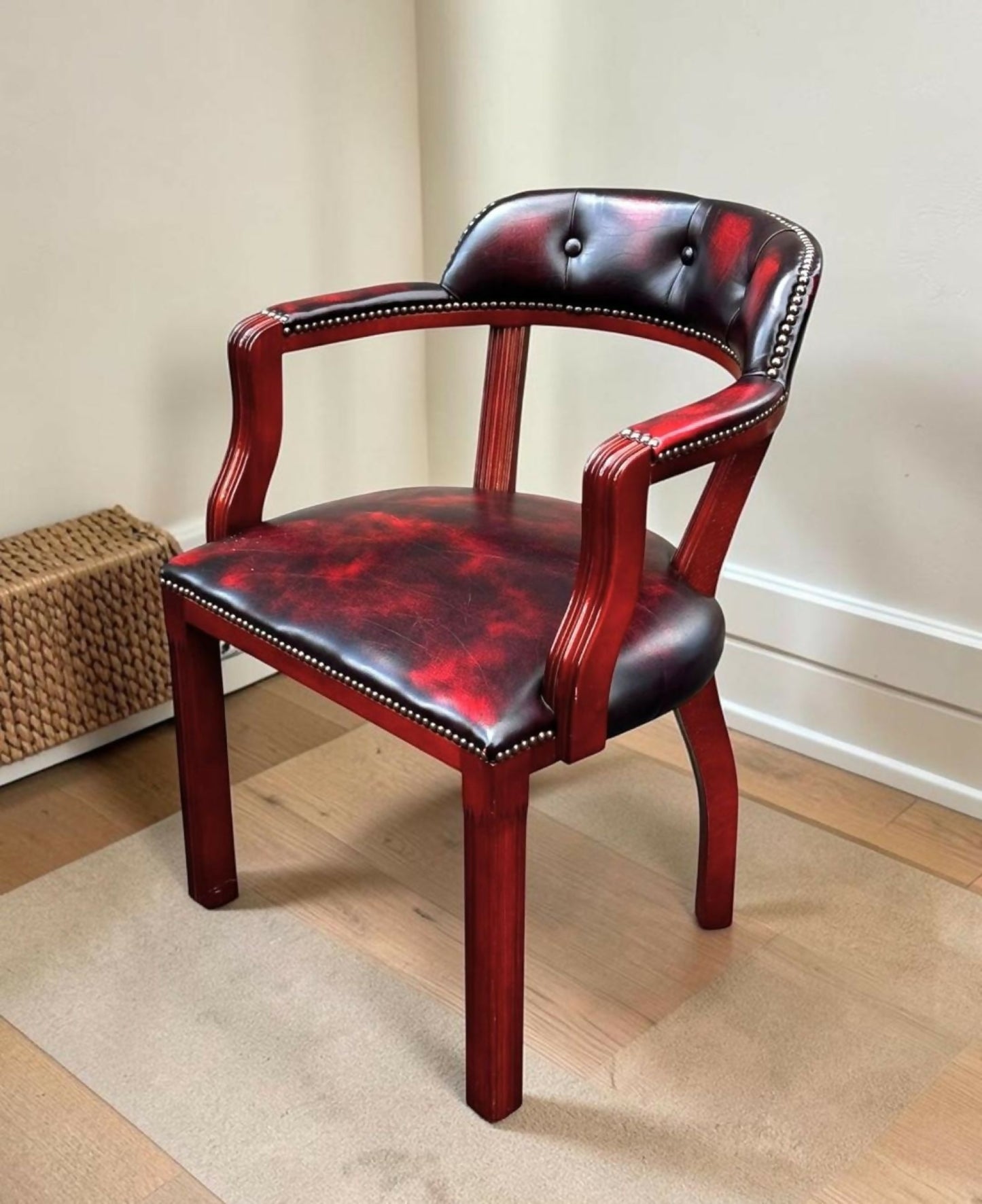 Leather Chesterfield Office Chair / Court Chair