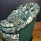 1960s Vintage Fluted Back Chair – Completely Reupholstered in Japanese-Inspired Designer Fabric