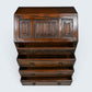 Old Charm Bureau Desk Micro Office Tudor Brown Fitted Interior FREE Delivery