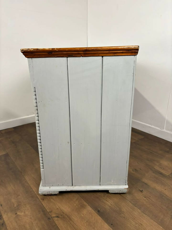 Victorian Pine Three Drawer Painted Chest with Stripped Top