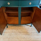 Newly refurbished bow fronted sideboard solid Wood Green antique vintage