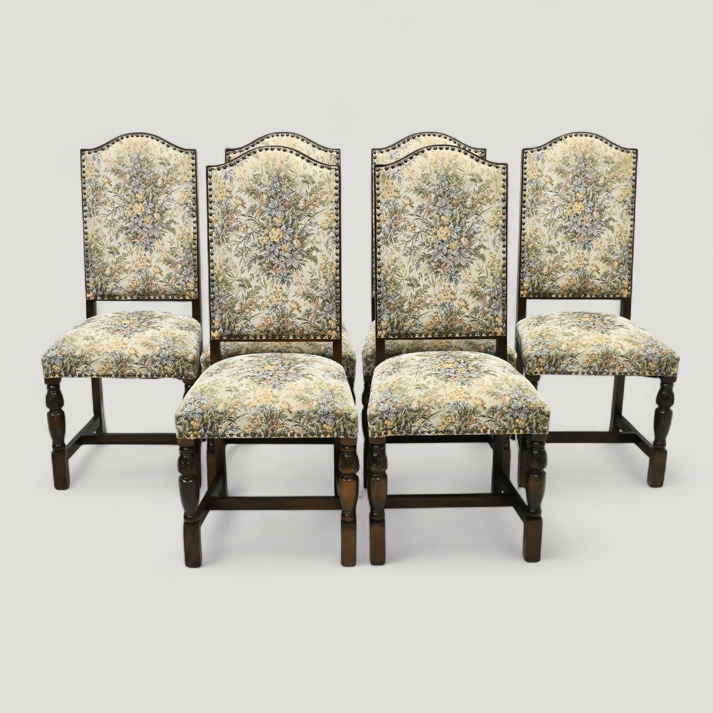 6 Dining Chairs By Jaycee Studded Upholstered Seats & Backs FREE UK Delivery*. SBR10950/1709E