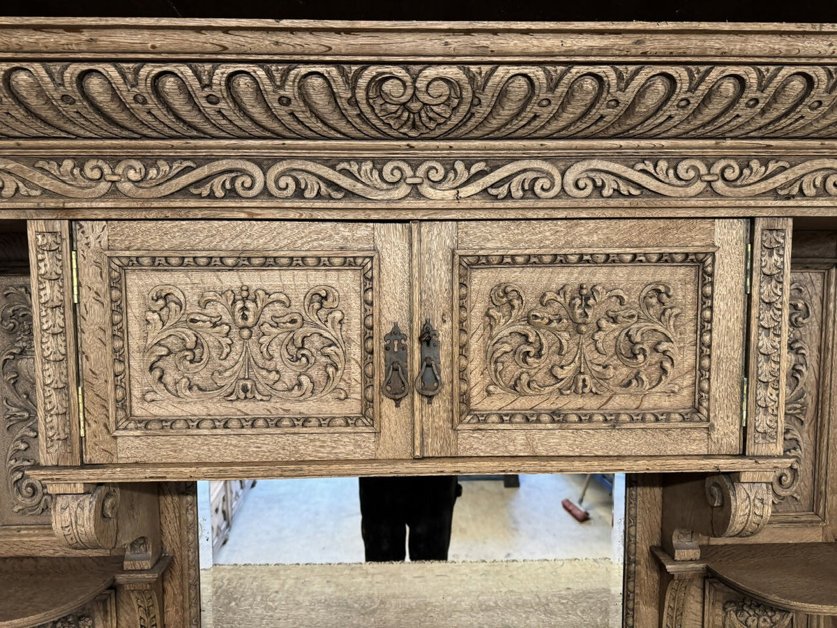 Handsome Carved Oak Sideboard