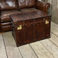English Leather Coffee Table Storage Trunk