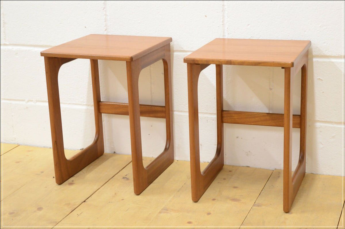 Vintage Bedside Table Set Of 2 Pair McIntosh Teak Mid Century Danish Design