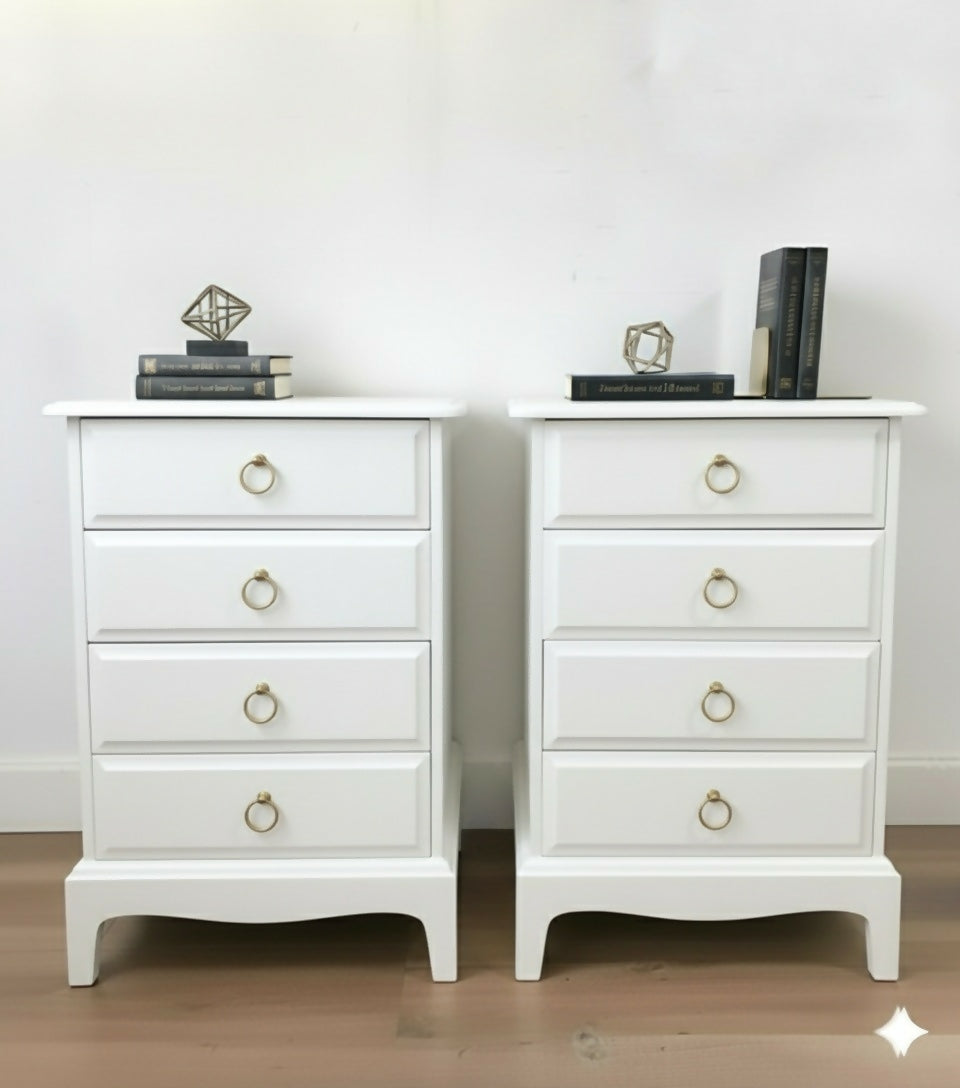 Stag minstrel white bedside cabinets