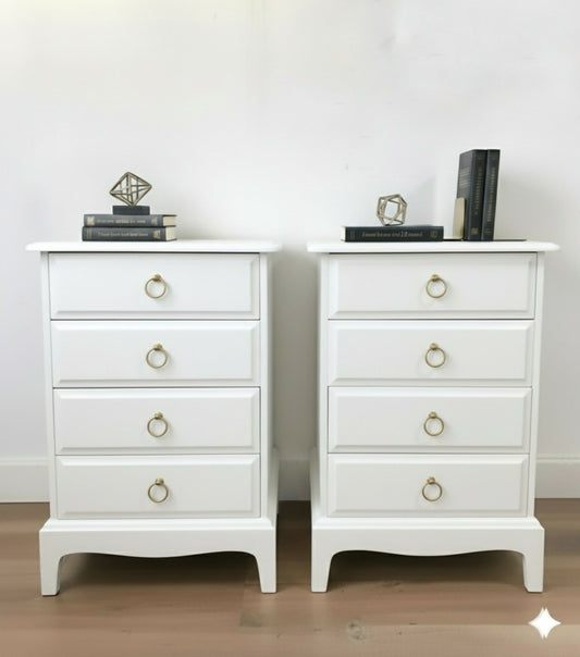 Stag minstrel white bedside cabinets