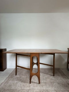 Mid Century Modern Teak Drop Leaf Dining Table Vintage Space Saving Gate Legs