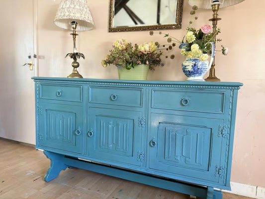Vintage Blue Sideboard/lacquered cabinet
