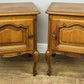 Pair of Bedside Tables Vintage French Louis Oak Nightstands Cabinets LOT 6306
