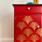 Midcentury Modern Stag Minstrel Sideboard, Red Sideboard